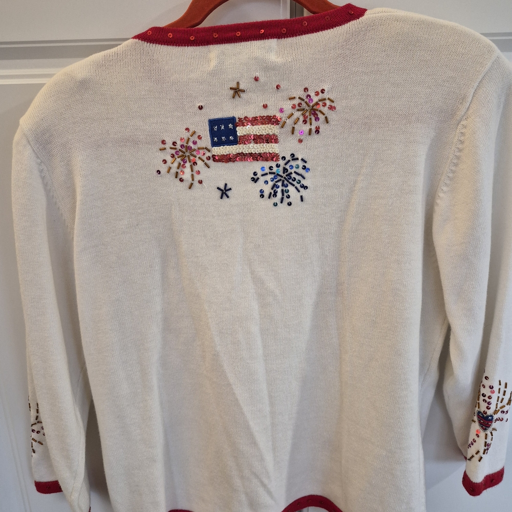 Festive Fireworks Cardigan Sweater - Picture 3 of 11